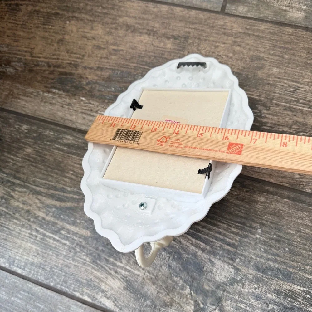 Vintage Cottagecore White Hobnail Wall Sconce Mirror Candle Holder Oval  Grandma